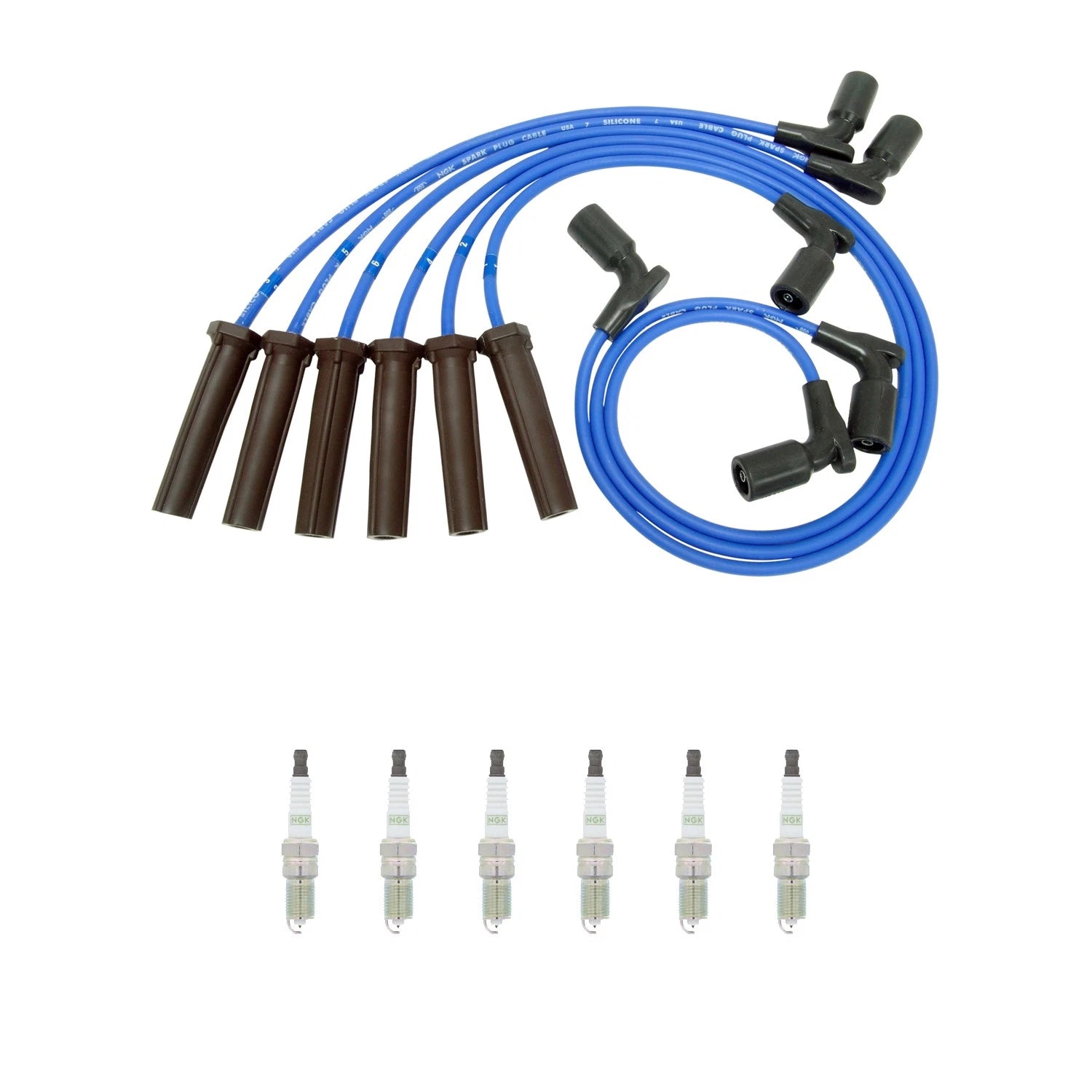 NGK Wire Set & 6 G-Power Platinum Spark Plugs for Aura Impala Malibu (V6)