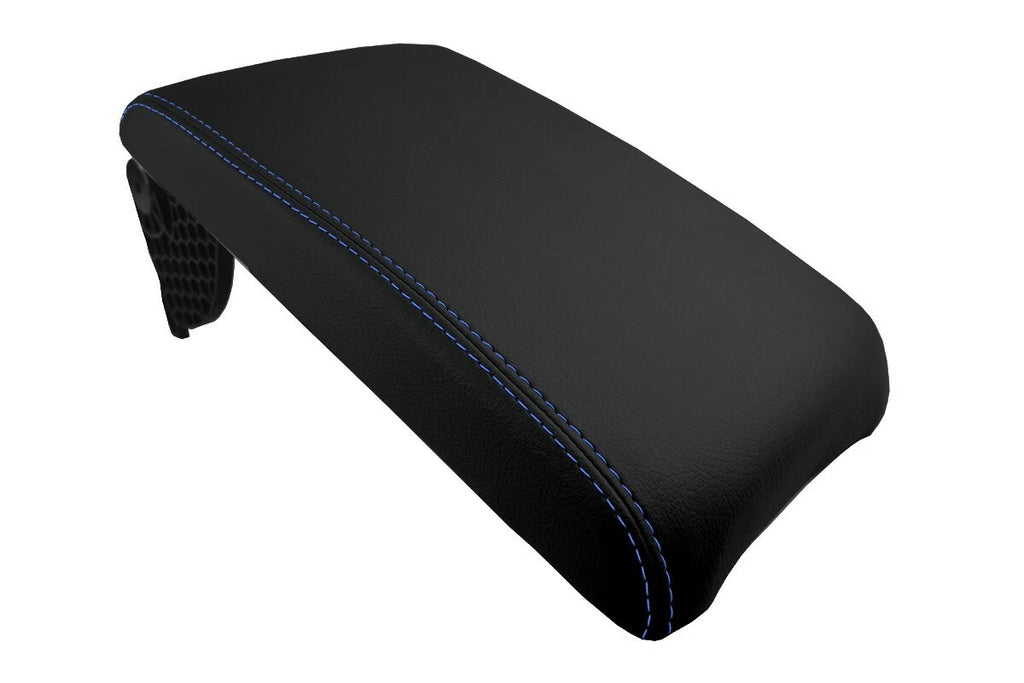 Leather Console Lid Armrest Cover for Toyota Camry (2012–2017) Blue Stitch