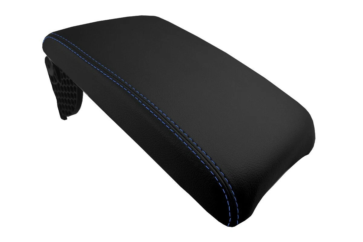 Leather Console Lid Armrest Cover for Toyota Camry (2012–2017) Blue Stitch