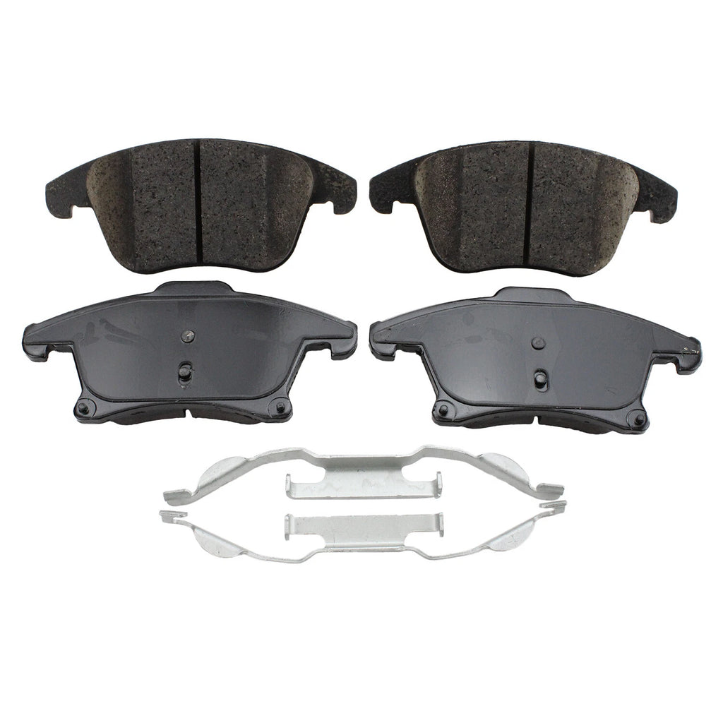 Set of 4 TRW Pro Ceramic Slotted Brake Pads w/ Clips for Ford Fusion Lincoln MKZ (2013–2020)