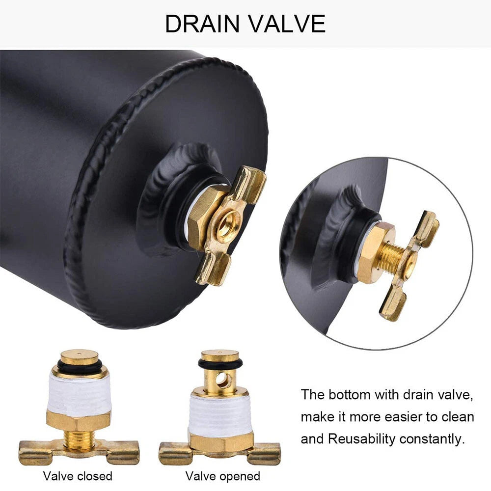 Aluminum 10AN Oil Catch Can Reservoir Tank for Universal Vehicles