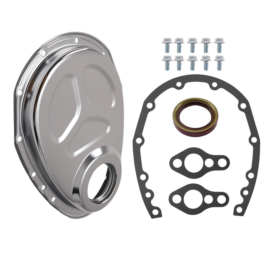 Timing Chain Cover for SB Chevy V8 SBC 283 327 350 (Chrome)