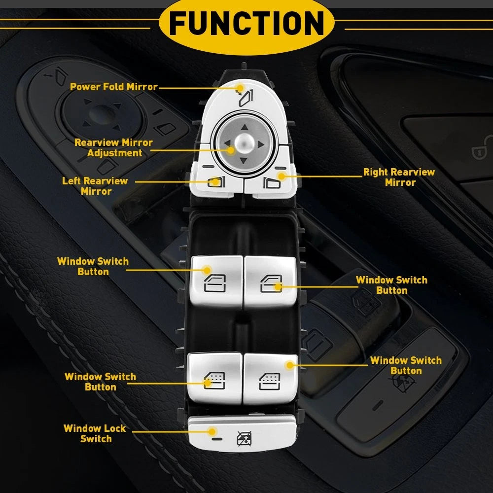 Front Master Left Power Window Switch for Mercedes-Benz C300 GLC300 (2015–2021)