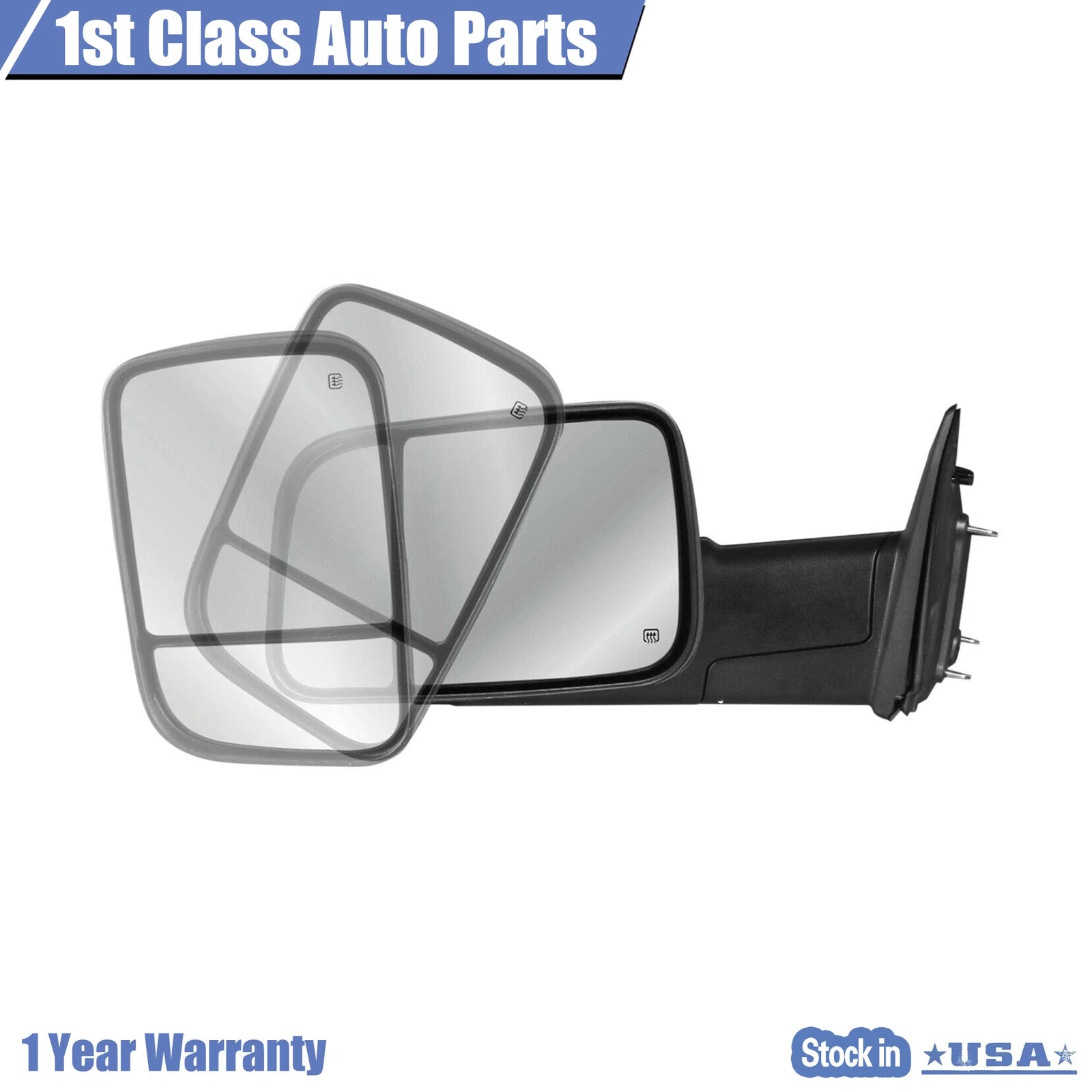 Left Power Heated Signal Puddle Light Mirror for Ram 1500 2500 3500 (2013–2017)