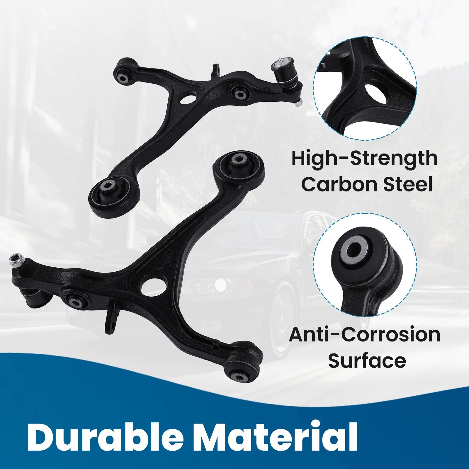 Set of 4 Front Lower Control Arms + Lower Ball Joints for Acura TL (2004–2006) K641543
