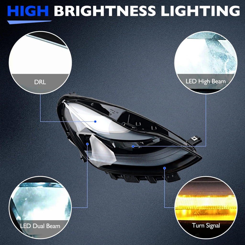 Headlight Lamp Assembly for Tesla Model 3 Y (2021-2023)