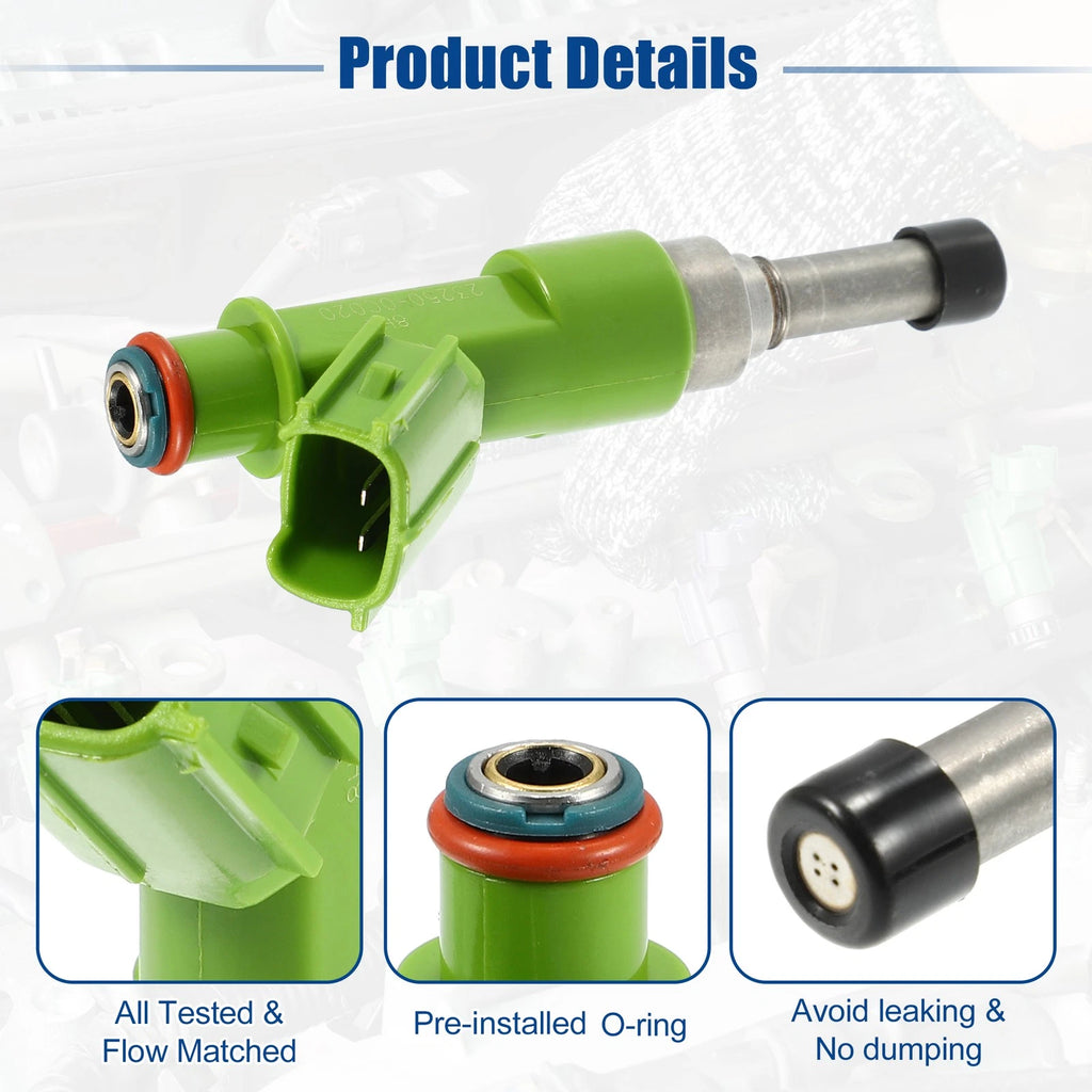Set of 4 Fuel Injector Nozzles 23209-0C050 for Toyota Hilux Vigo (2005–2015)