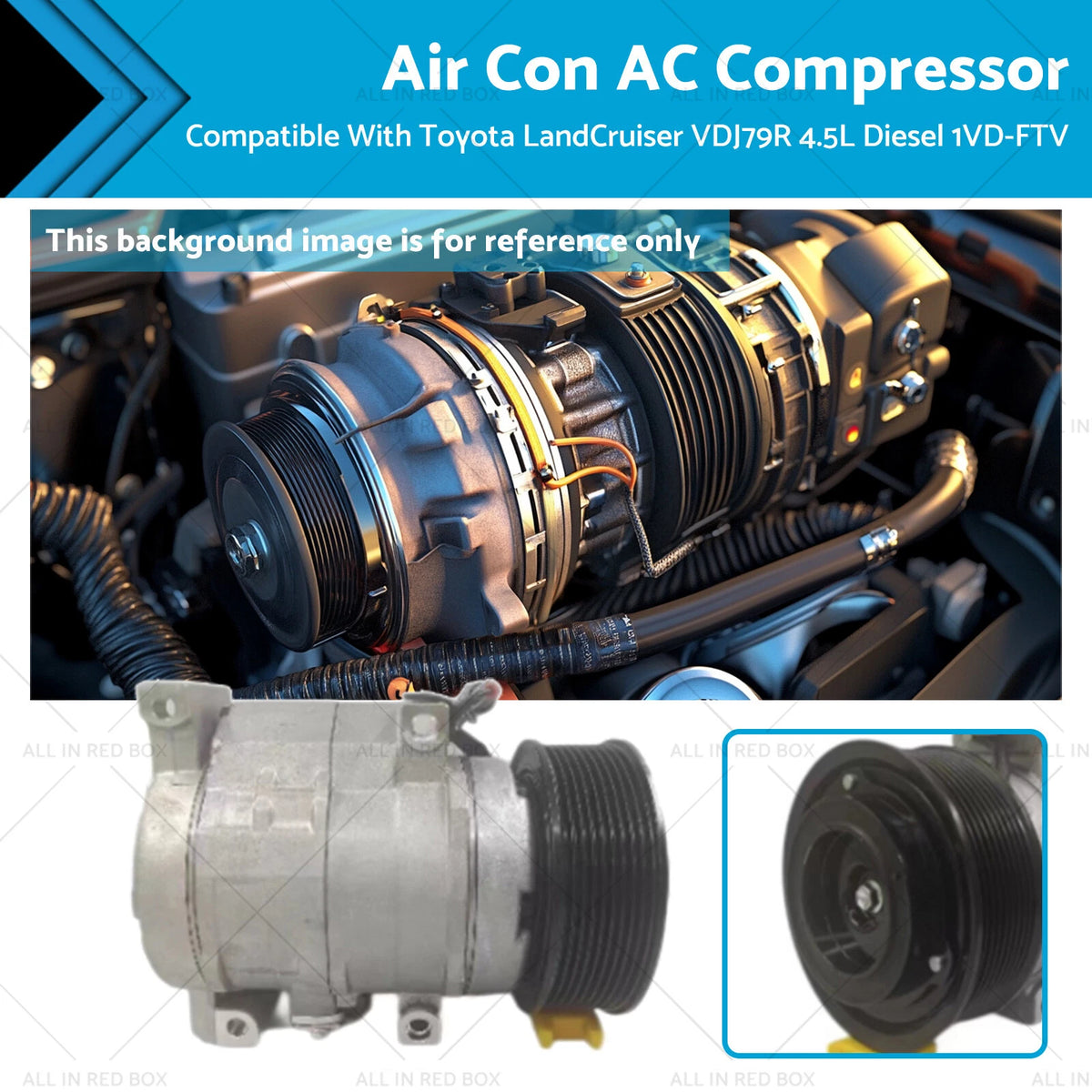 AC Compressor for Toyota LandCruiser VDJ79R (2007–2021) 1VD-FTV