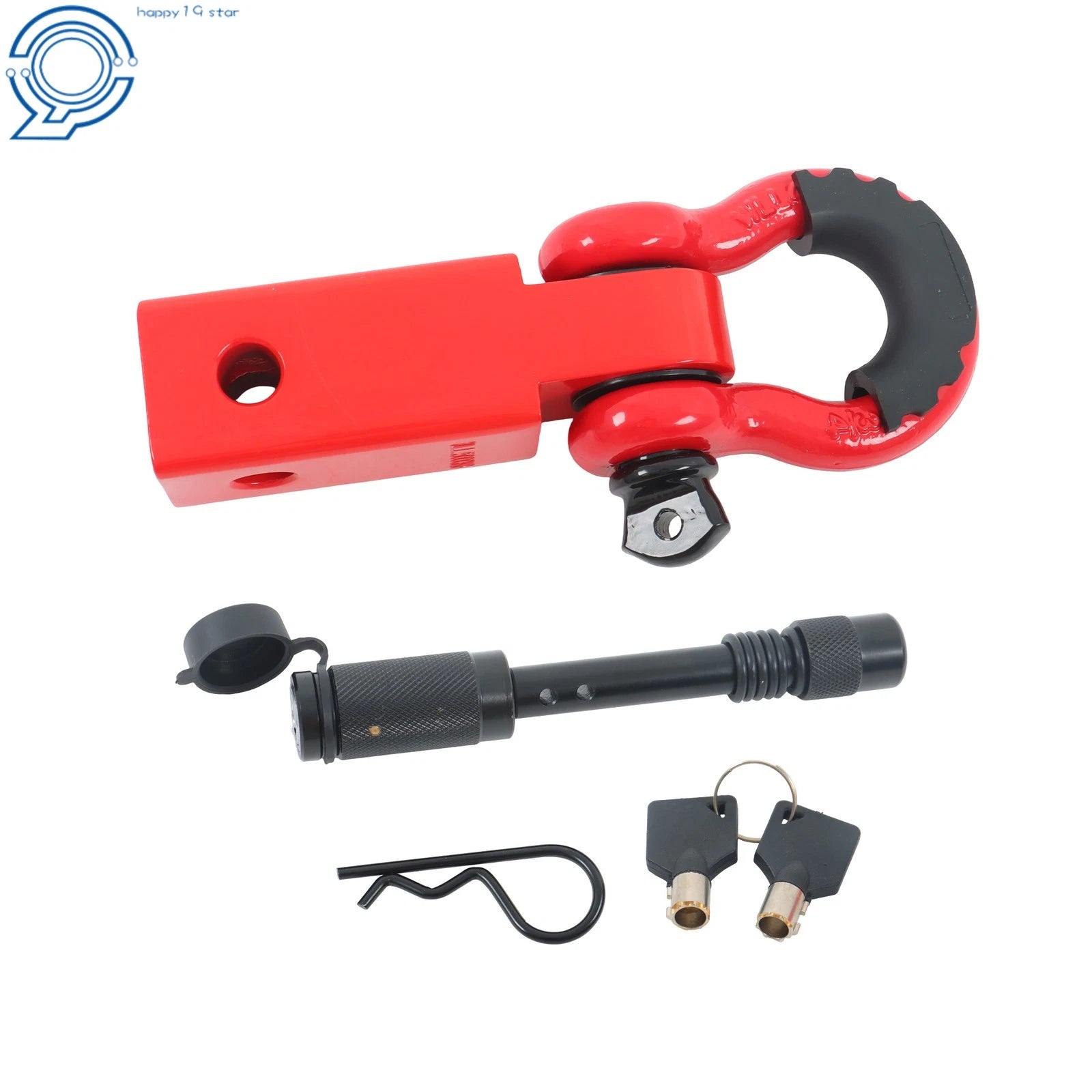 2X Red D-Ring Shackles for Heavy-Duty Towing
