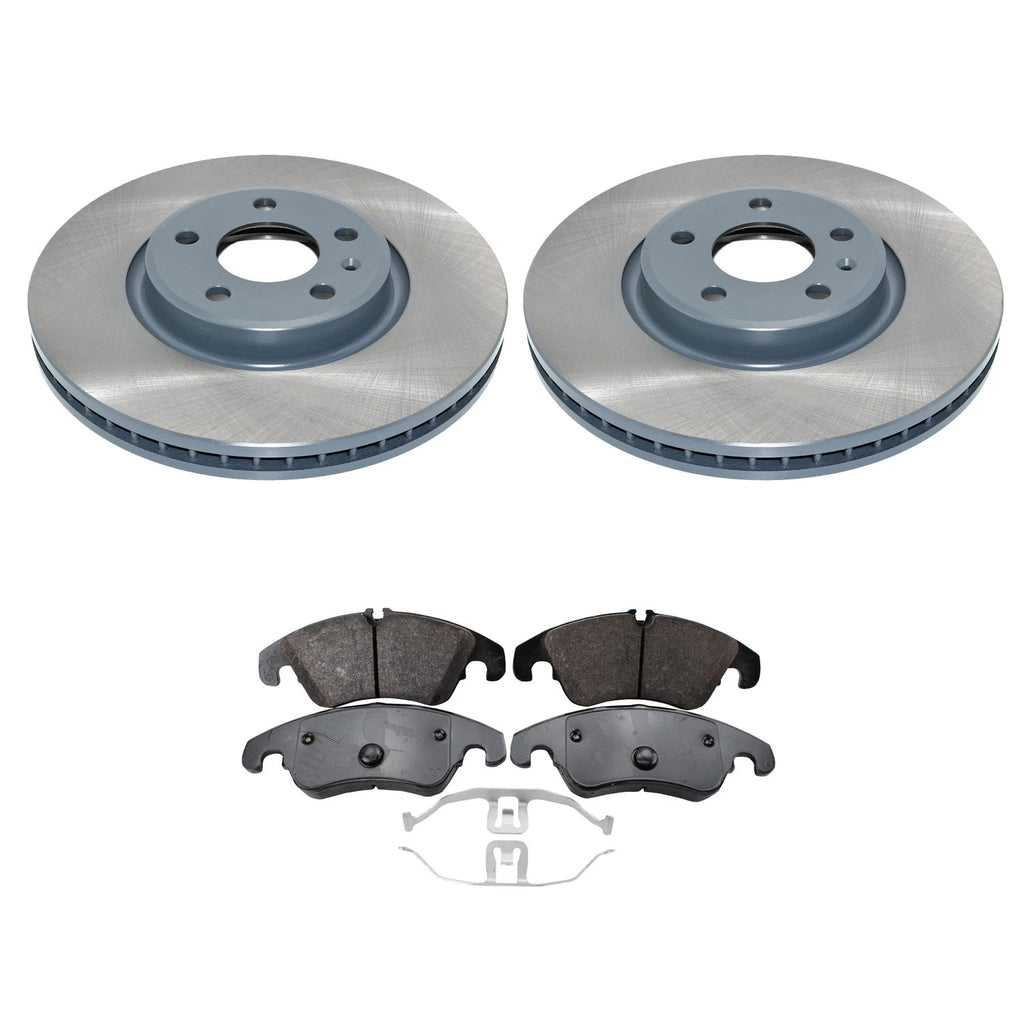 Set of 2 DuraGo Front Rotors & TRW Pro Low-Metallic Pads for Audi A4 A5 A6 (2008–2016)