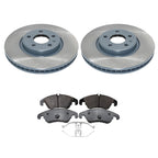 Set of 2 DuraGo Front Rotors & TRW Pro Low-Metallic Pads for Audi A4 A5 A6 (2008–2016)