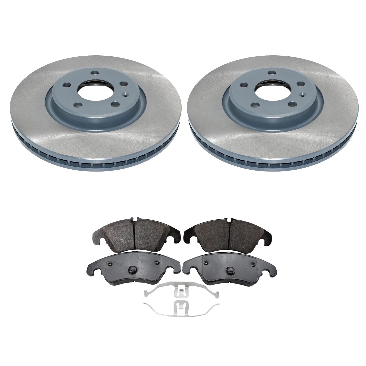 Set of 2 DuraGo Front Rotors & TRW Pro Low-Metallic Pads for Audi A4 A5 A6 (2008–2016)