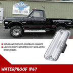 Clear Euro Style Side Marker Lights for Chevy GMC Truck (1968–1972)