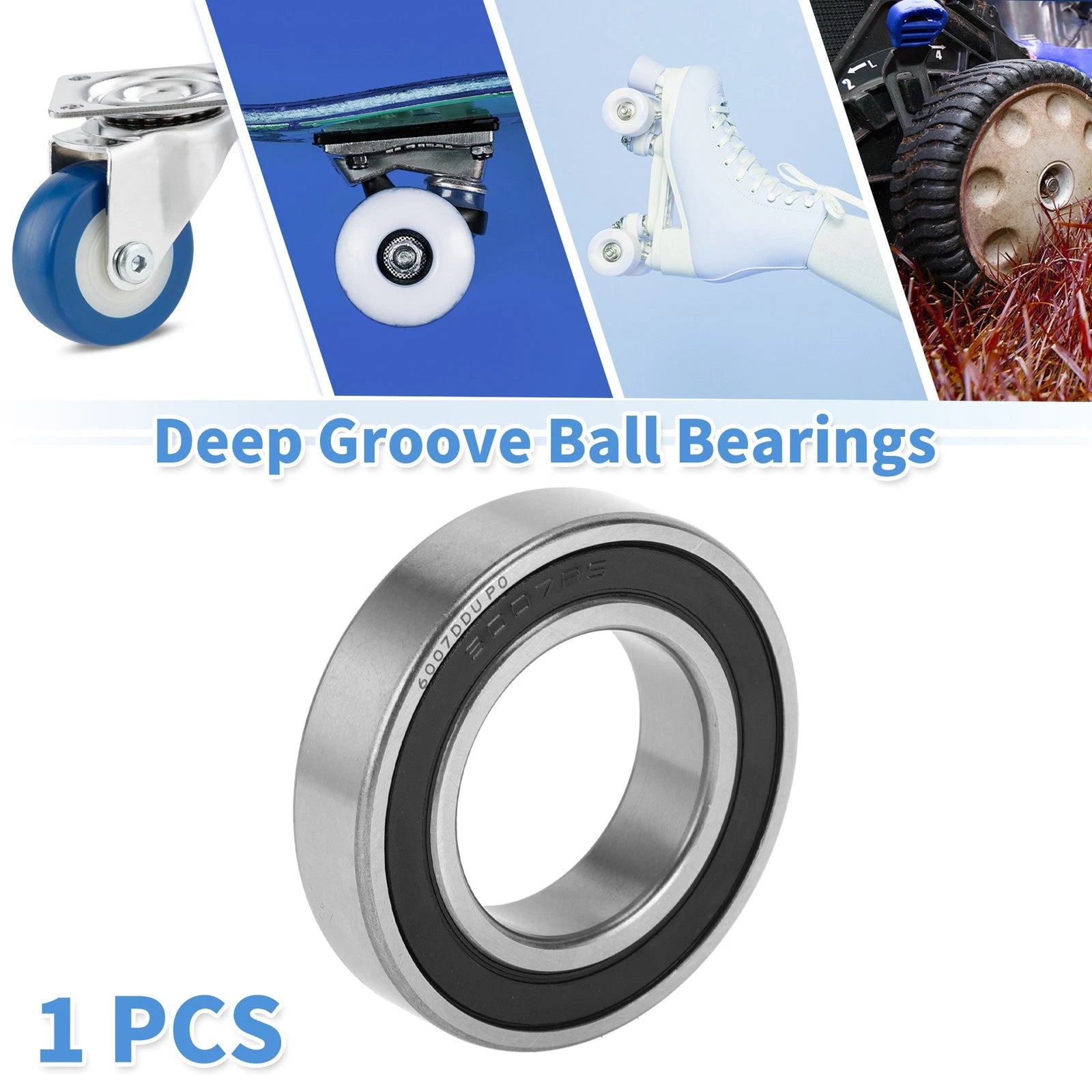 1 Pc 6007DDU Deep Groove Ball Bearing for Scooter Skateboard Wheel (P0)