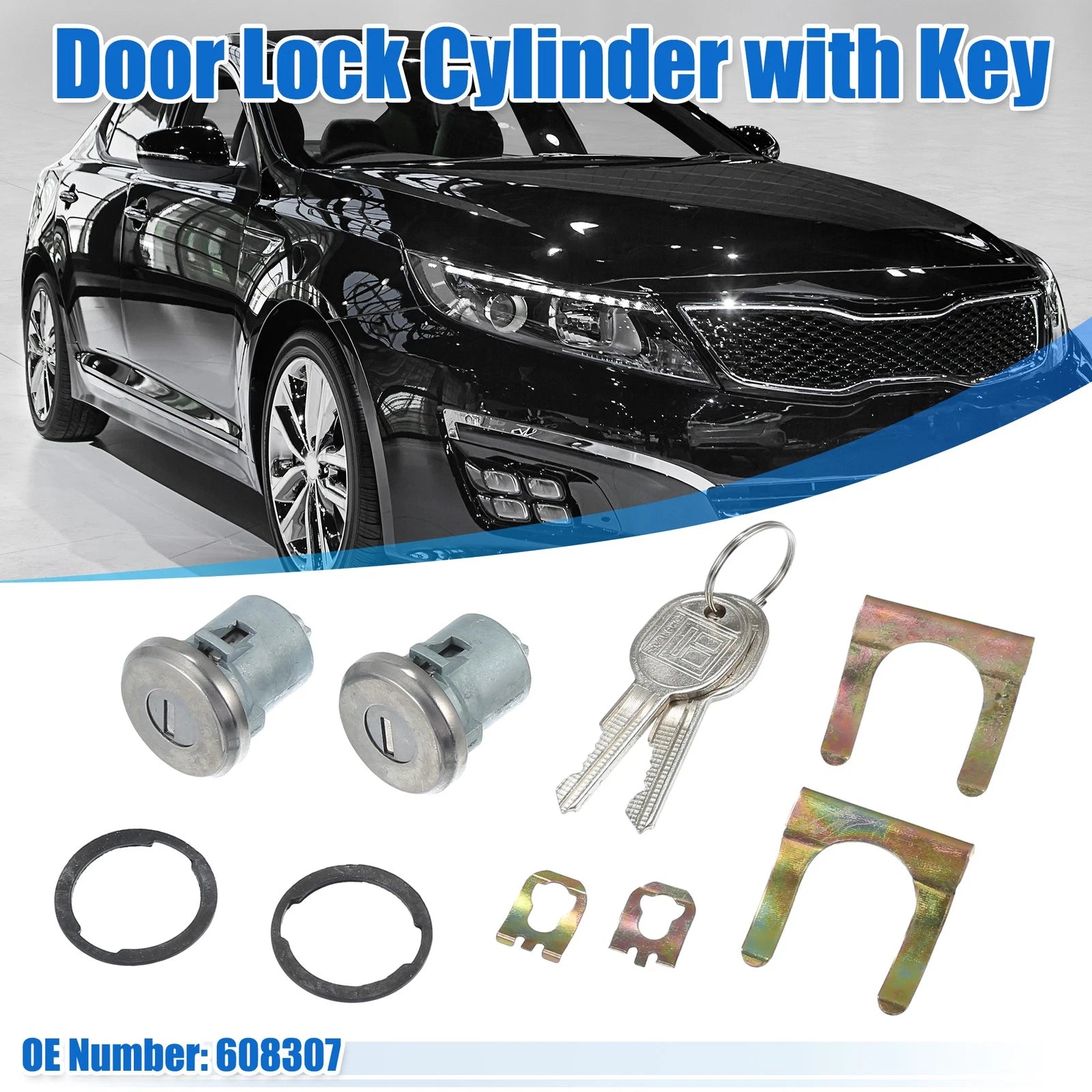 Set of 1 Door Lock Cylinder with Keys for Chevy Truck C10 C20 C30 1500 (1973–1987)