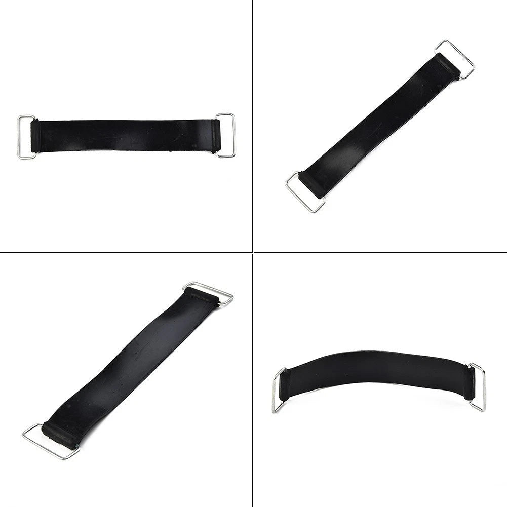 Black Rubber Strap for Motorcycle Battery Holder (18-23cm) 1pc