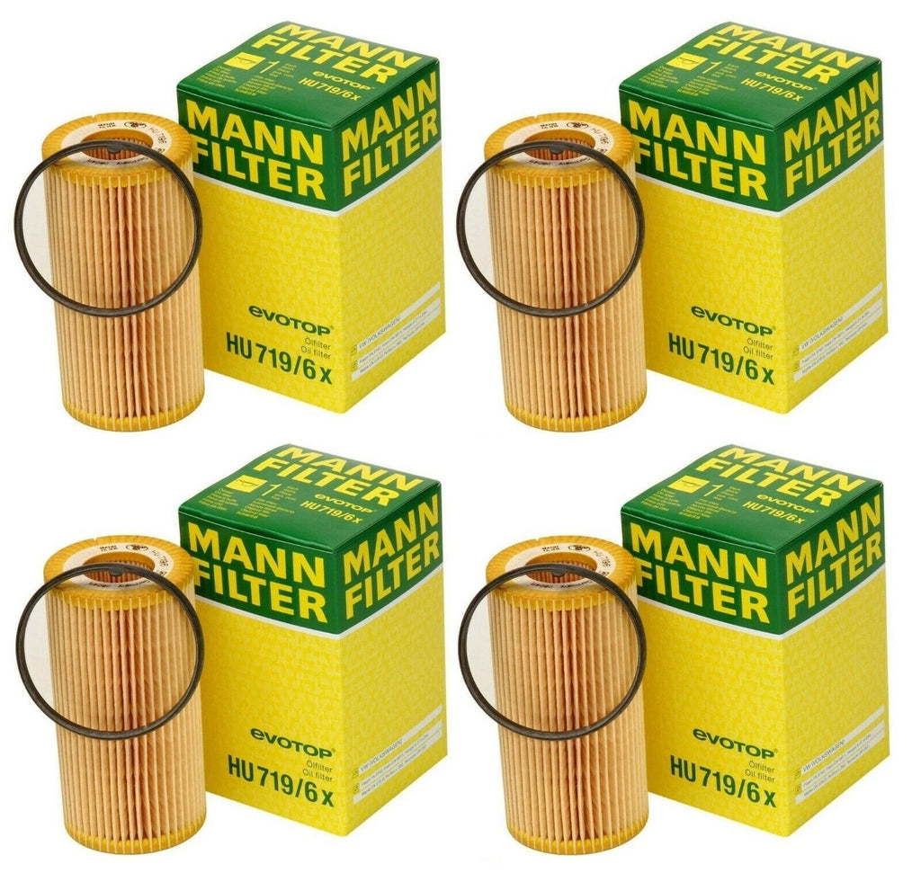 Set of 4 Engine Oil Filters for VW Beetle Bora Eos Golf Jetta Audi A3 RS3
