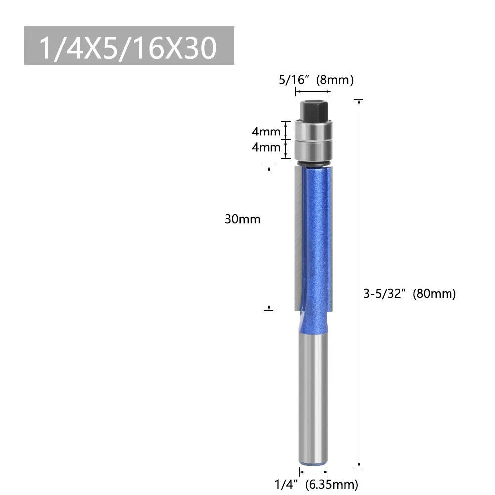 1/4 Shank Router Bit for Hard Woods & Non-Ferrous Metals (45# Steel)