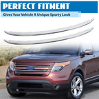 Set of 2 Chrome Front Lower & Upper Grille Molding Trim for Ford Explorer (2011–2015)