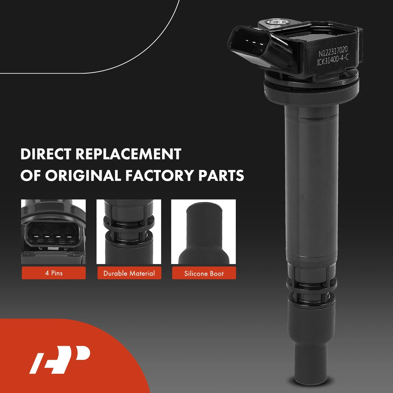 Ignition Coil & Double Iridium Spark Plug for Toyota Corolla (2014-2020)