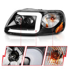 Black Clear Lens Projector Headlight Set for 1997–2003 Ford F-150