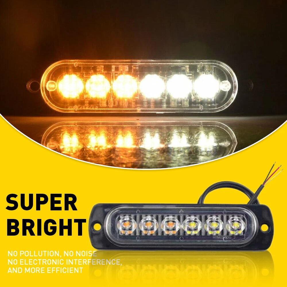8X LED Amber White Grill Side Marker Strobe Light Bar Kit for Tow Truck