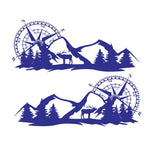 Car RV Truck Sticker Compass Tree Forest Decal Side Graphic for Cars/RVs/Trucks