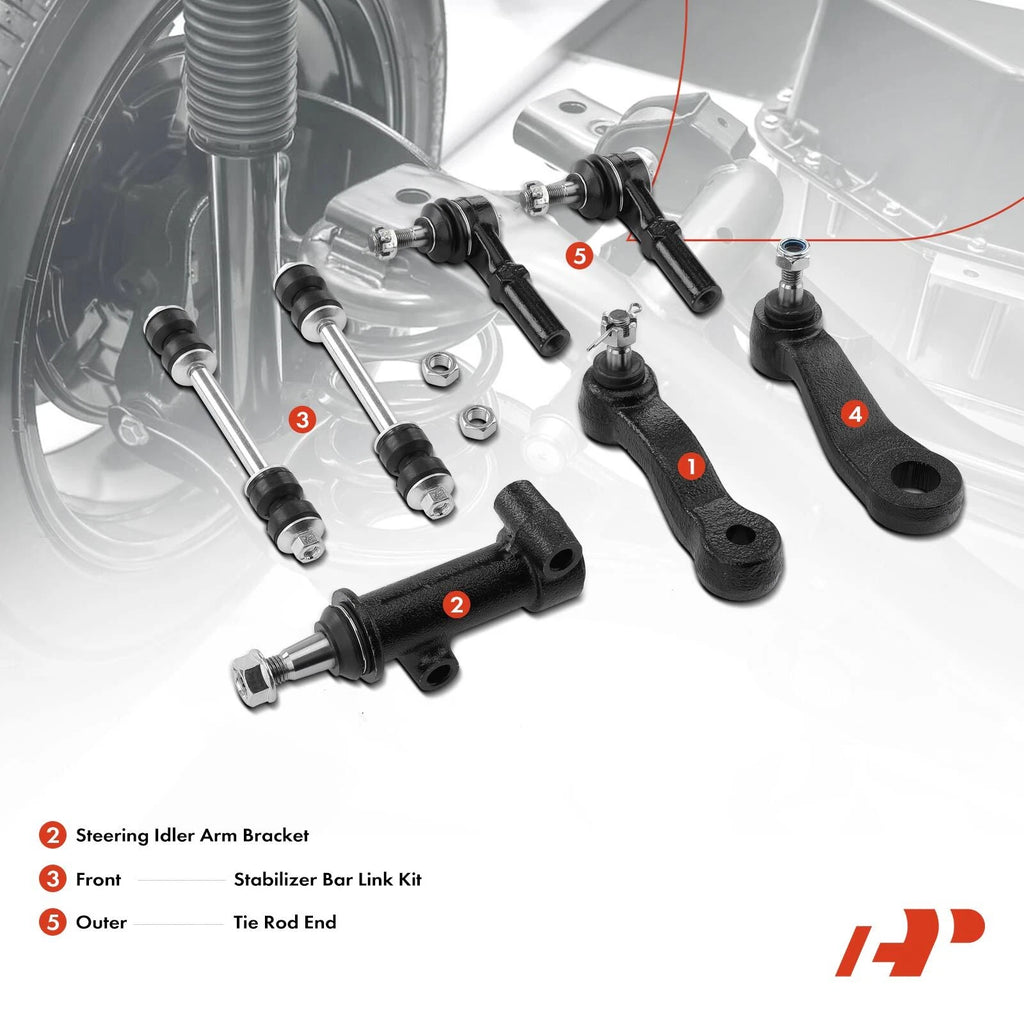 Set of 7 Idler & Pitman Arm Sway Bar Tie Rods for Chevy Express 2500 (2003–2019)