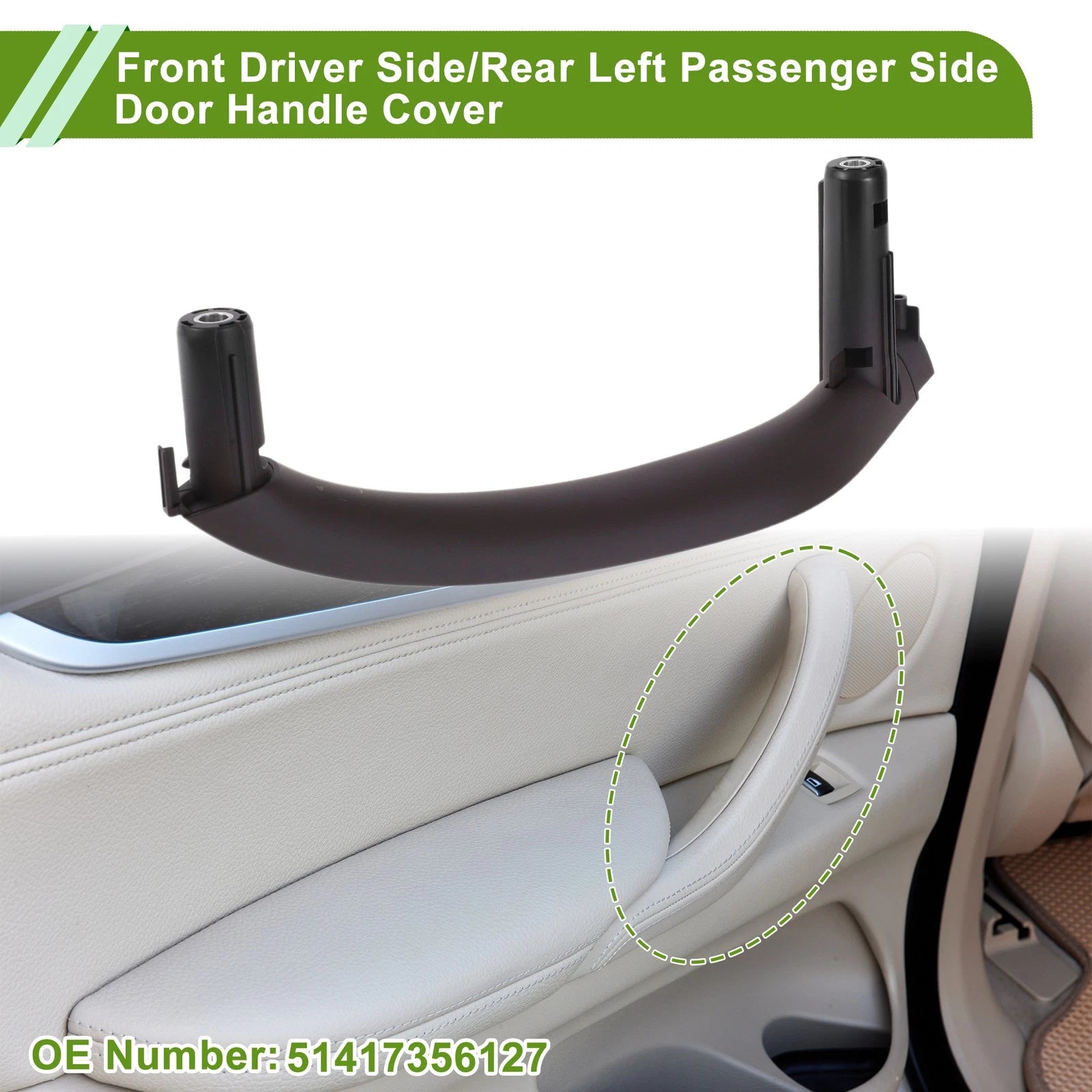 Door Panel Handle Pull Trim Cover for BMW X5 F15 F85 (2014–2018) No.51417356127