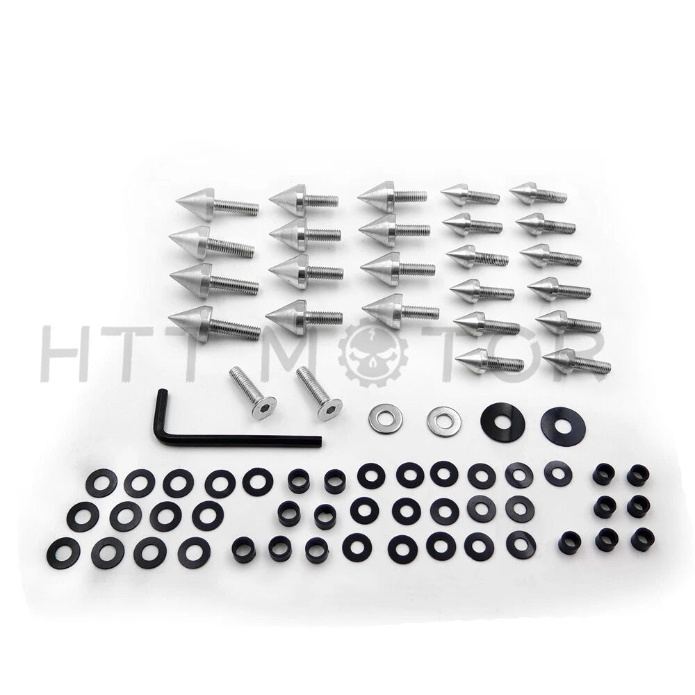 Silver Motorcycle Fairing Bolts Kit for Suzuki GSXR1000 (2003–2004)