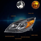 Left Side Headlight Lamp for Honda Civic Coupe (2014–2015) Chrome/Amber