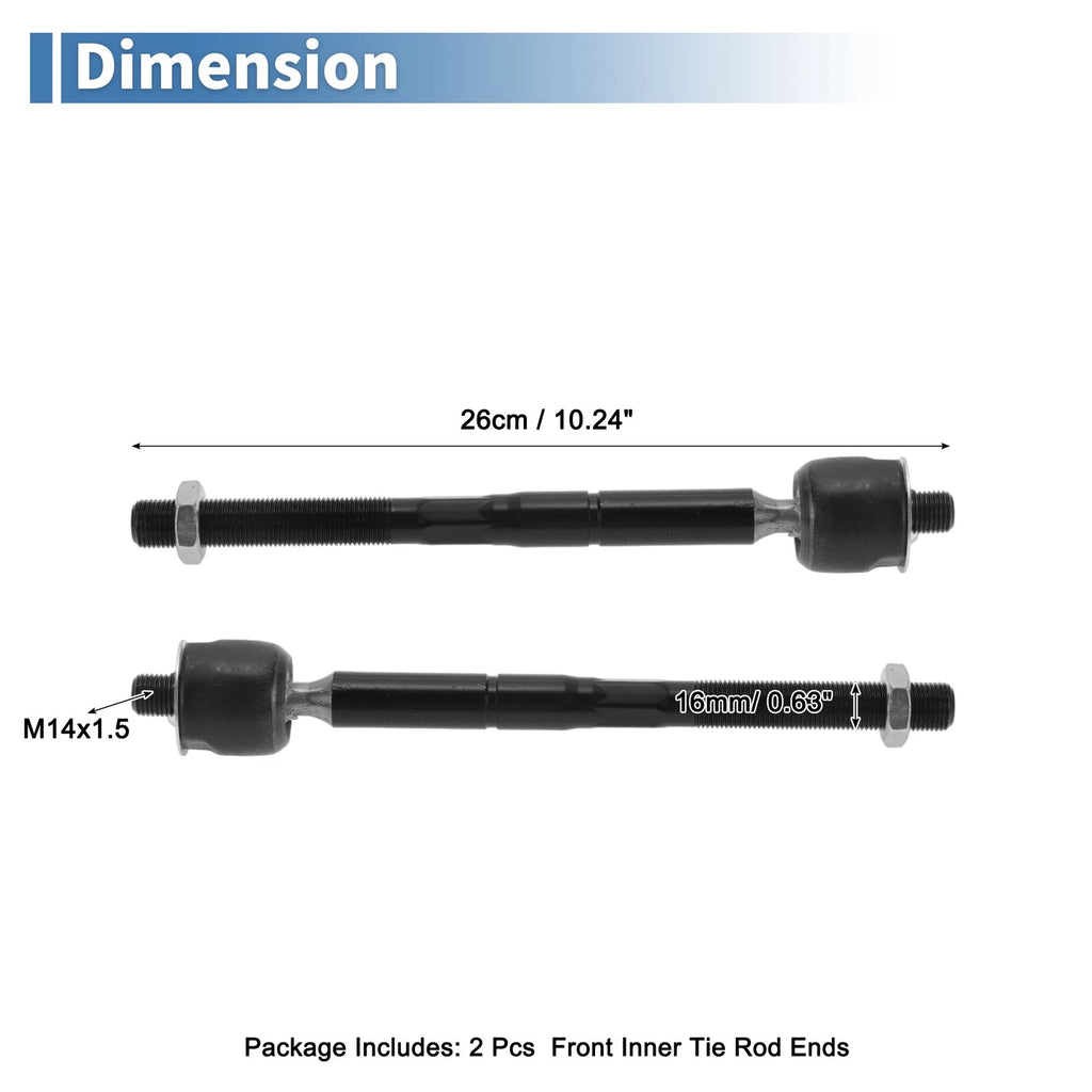 Set of 4 Front Inner Tie Rod End Links for Toyota Sienna (2004–2010) No.EV80893
