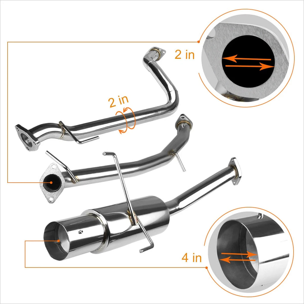 4" Tip Muffler Performance Catback Exhaust for Honda CR-Z ZF1 (2011–2015)