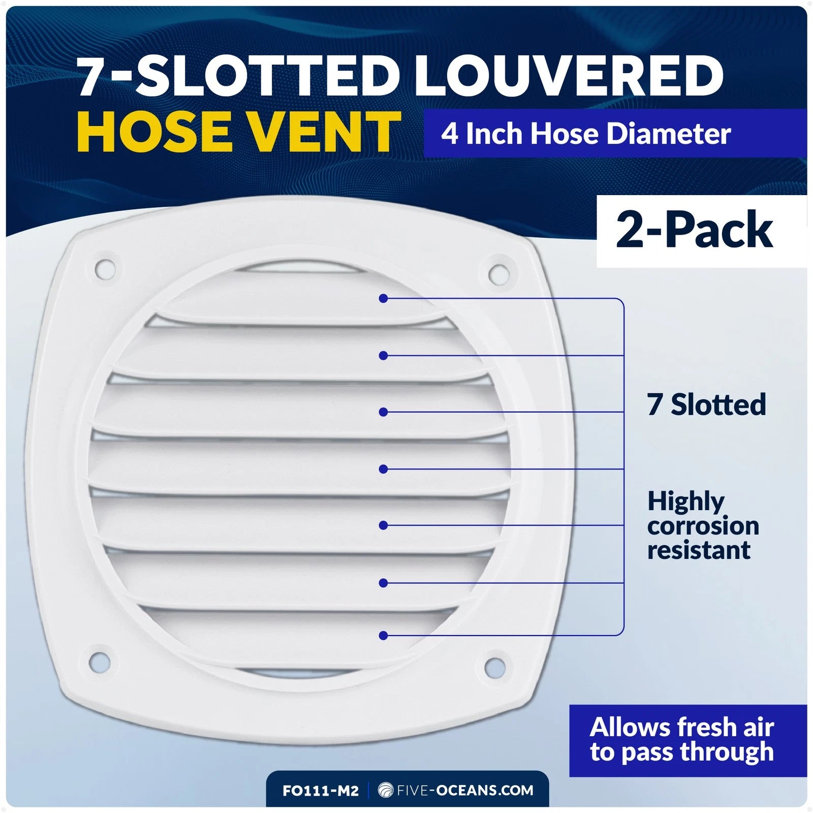 2X 7-Slotted Louvered Hose Vent for FO111-M2 (4-inch Hose Diameter)
