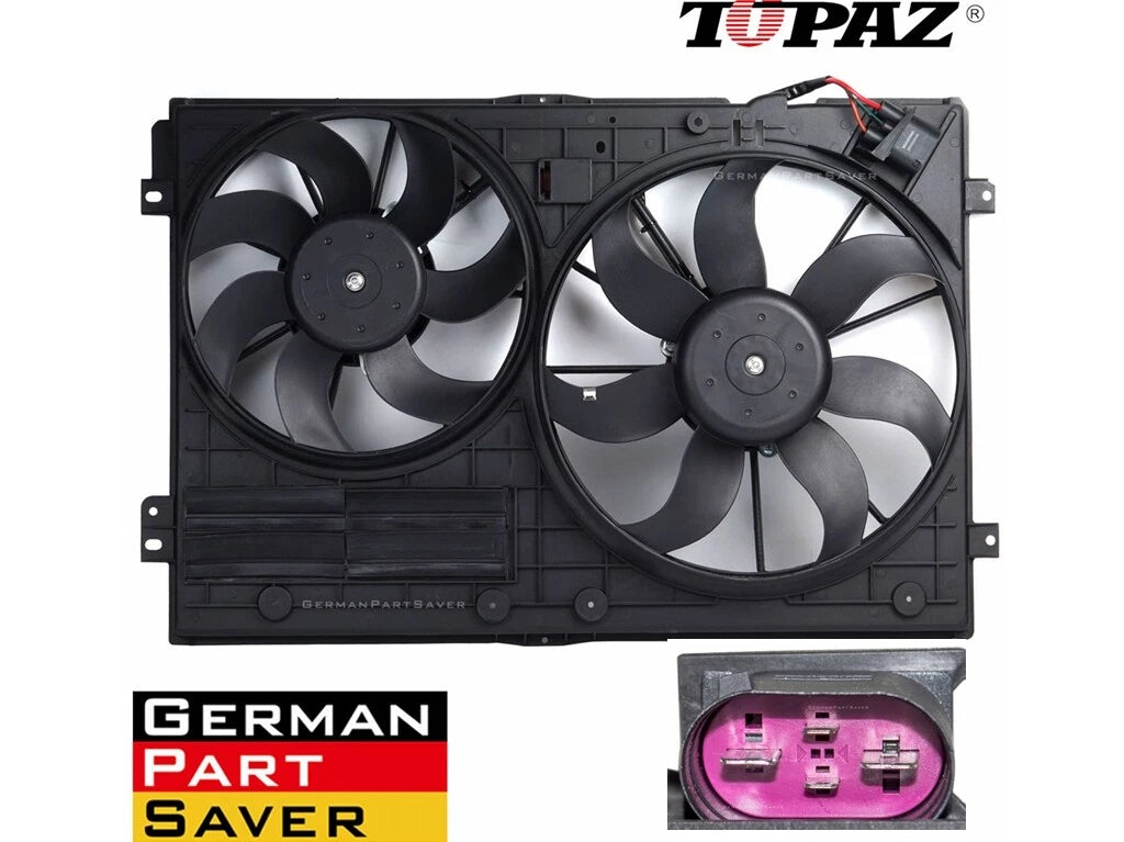 Radiator Cooling Fan Assembly for VW Golf Jetta CC Eos Passat Tiguan (2006–2018)