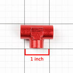 1/8" NPT Aluminum Tee Fitting Adapter for Universal Applications (Red Anodized)