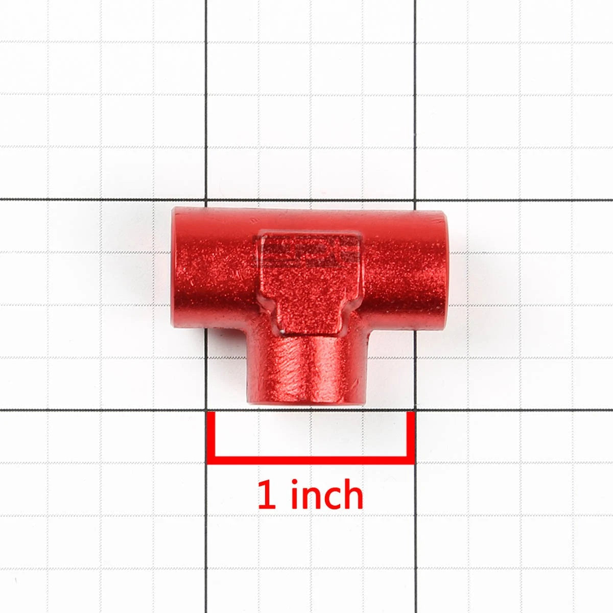 1/8" NPT Aluminum Tee Fitting Adapter for Universal Applications (Red Anodized)