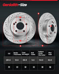 Front & Rear Disc Brake Rotors + Ceramic Brake Pads for Lexus ES350 (2007–2012)