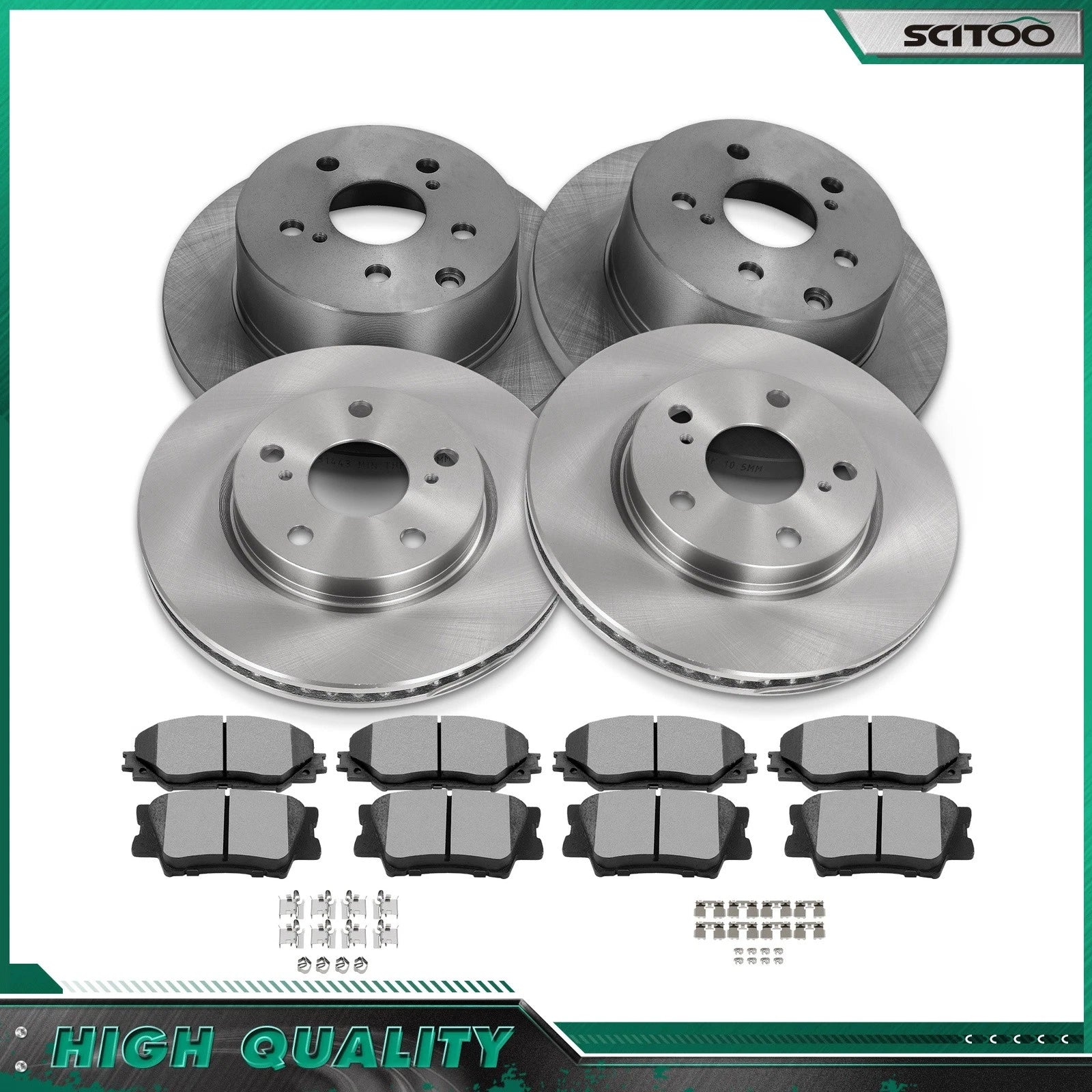 Front & Rear Brake Rotors & Pads for Toyota RAV4 (2006–2012)