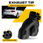Stainless Steel Dual Pipe Exhaust Tip 2.5" In 7" Out 8.5" Long