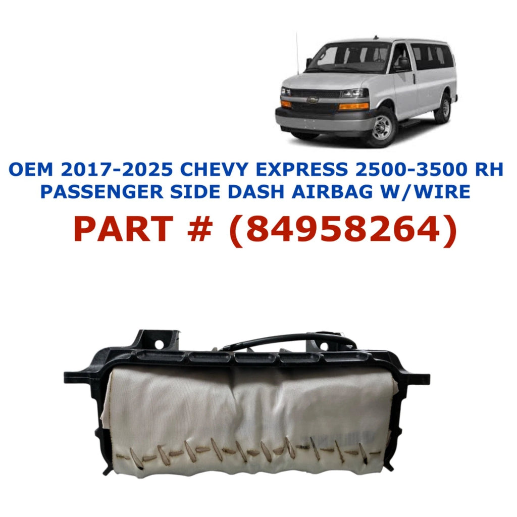 RH Passenger Side Dash Airbag for Chevy Express 2500-3500 (2017–2025) 84958264