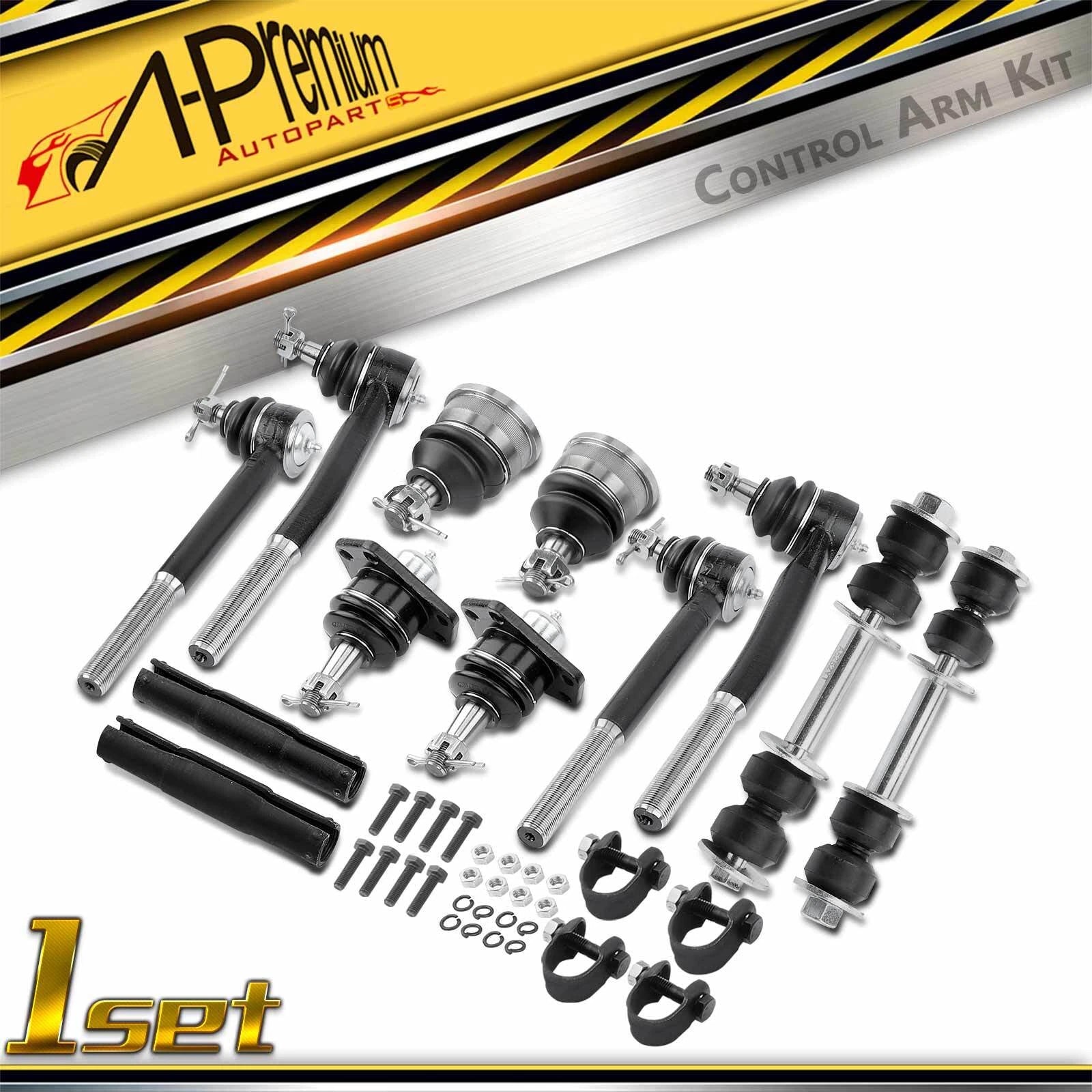 Set of 12 Front Ball Joints Sway Bar Links Tie Rod Ends for Chevy GMC Cadillac