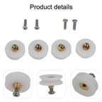 Set of 4 Rust Resistant Shower Door Rollers 22mm Grooved
