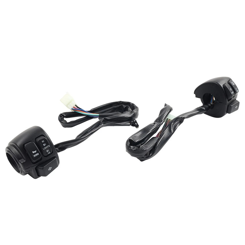 Handlebar Control Switches + Wiring Harness for Harley Softail Dyna Sportster