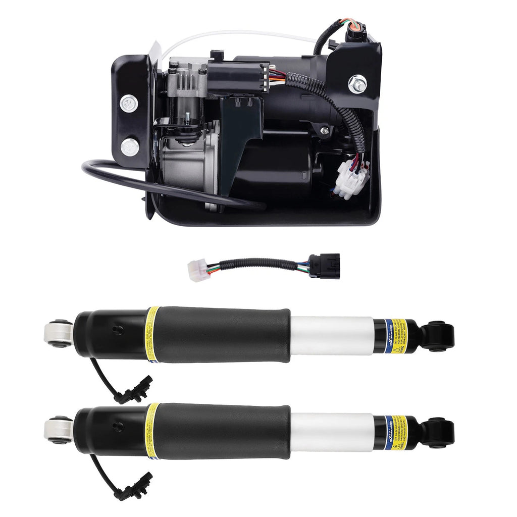 2Pcs Air Suspension Shocks + Compressor Pump for Suburban Tahoe Yukon (2015–2020)