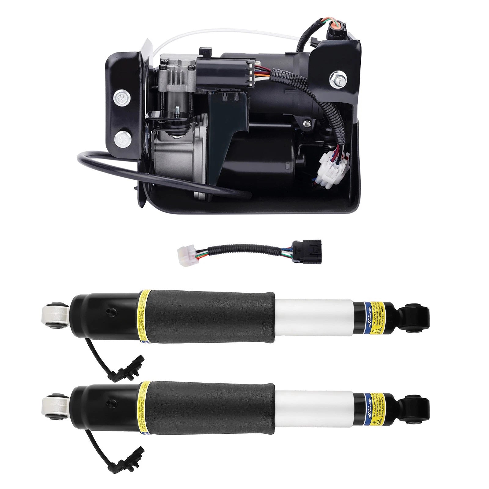 2Pcs Air Suspension Shocks + Compressor Pump for Suburban Tahoe Yukon (2015–2020)
