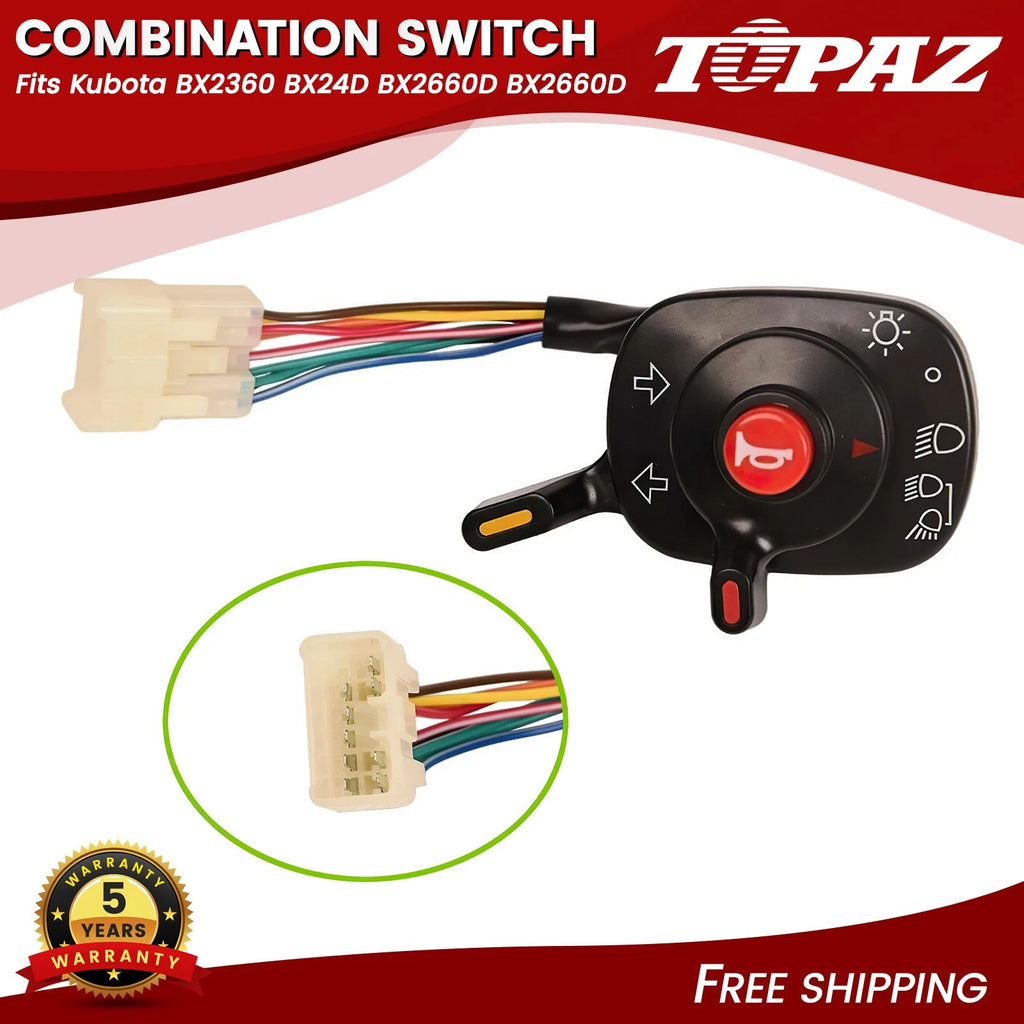 Combination Switch for Kubota BX2360 BX24D BX2660D (2010–2018)
