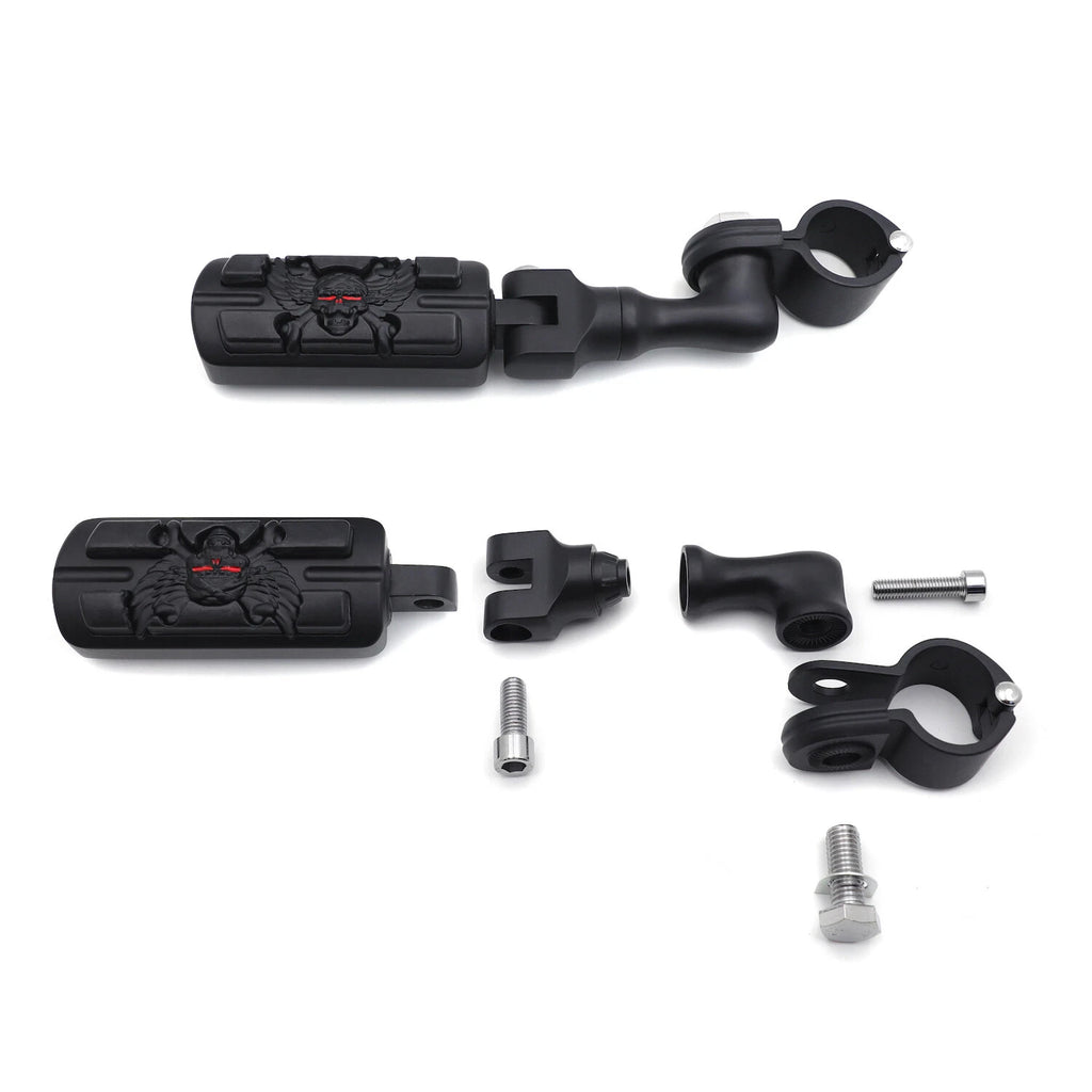 3" Pirate Skull Foot Peg Kit for Harley FatBoy, Street Bob