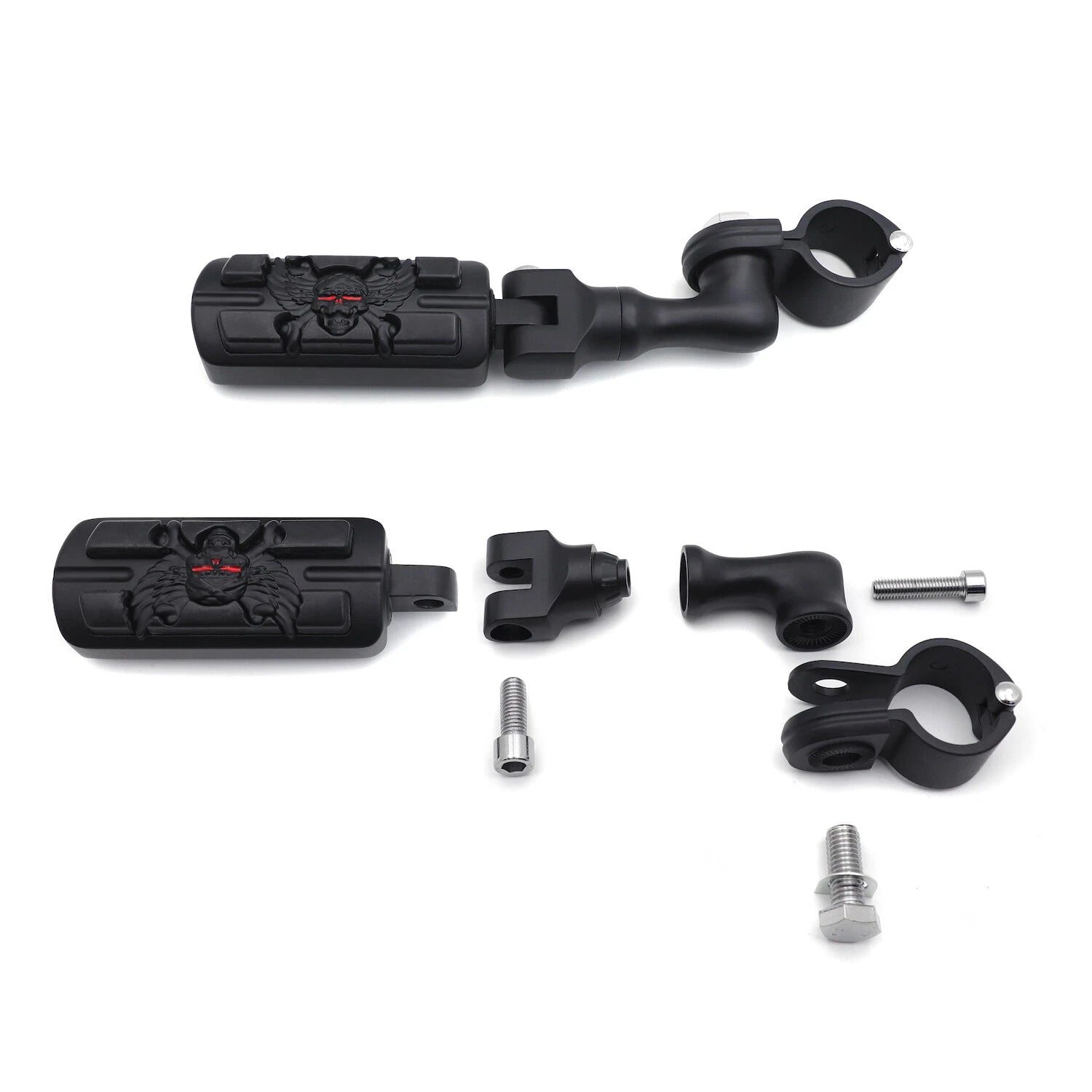 3" Pirate Skull Foot Peg Kit for Harley FatBoy, Street Bob