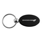 Stripe Logo on Black Oval Keychain - Officially Licensed for Dodge